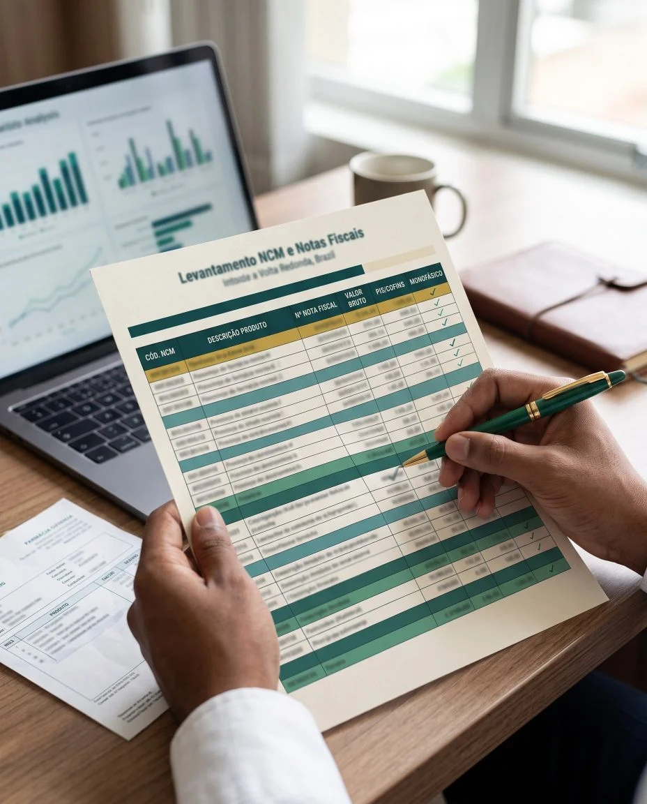 Levantamento de produtos, NCM e documentos fiscais